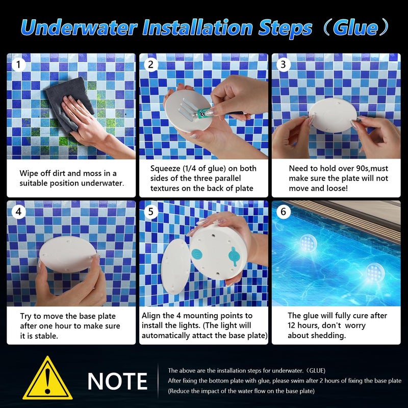 BOXPSII Pool Lights, Upgraded Rechargeable Submersible LED Lights with Remote, IP68 Waterproof 16 Color Floating Light with Magnet, Pool Light for Above Ground Inground Pools,Hot Tub, Bath 4 Pack - Image 2